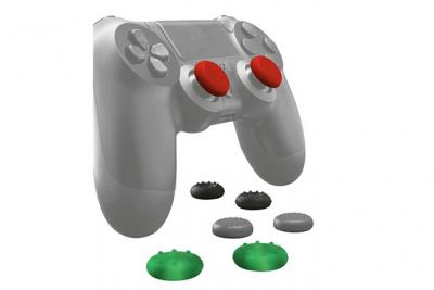TRUST  GXT 262 Kit de 8 Appui-pouces pour Manette PlayStation 4 - Noir/Rouge/Vert/Gris