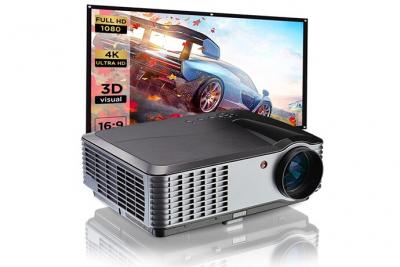  Vid&eacute;oprojecteur 1080P Natif FLZEN Home Cin&eacute;ma 5000 Lumens 15000:1 Max 300 &eacute;cran, Smartphone PC Tablet &eacute;cran Recopie, Ports HDMI USB VGA RCA 