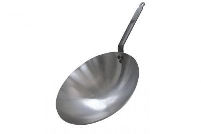 DE BUYER Wok en t&ocirc;le blanche sp&eacute;cial plaque &agrave; induction pour wok - 35,5 cm