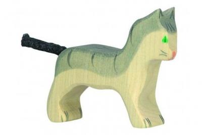 HOLZTIGER  - 80056 - Figurine - Chat, Petit - Gris