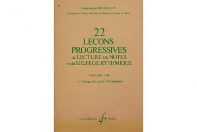 BILLAUDOT Bourdeaux MARIE-jeanne - 22 Lecons Progressives De Lecture De Notes et De Solfege Vol.3b