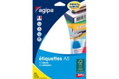 AGIPA  - Etiquette Adhesifs A5 80x140 - Etui 32