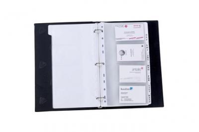 ALBA   pochette pour cartes de visites, pour 8 cartes, 1 rang noir