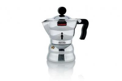 ALESSI Cafeti&egrave;re argent&eacute;e en aluminium Louis  Gris 