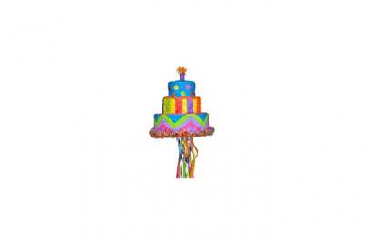 AMSCAN  pi&ntilde;ata g&acirc;teau d'anniversaire arc-en-ciel 30x33 cm