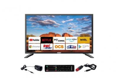 ANTARION  TV LED 40" 101cm Smart Connect Android 9.0 12V/24V/220V Camping-car