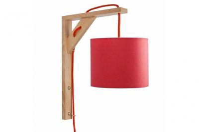 TOSEL Applique et abat-jours &eacute;querre 30 cm 20 w &eacute;quivalent a 75 w rouge 31419