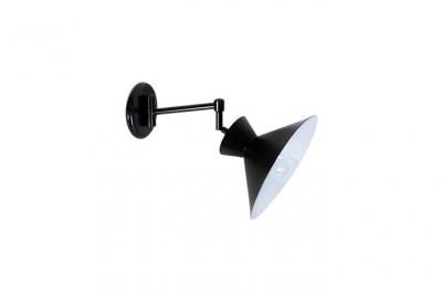 TOSEL Applique Leeds - Bras articulee, cone - Noir / Blanc - E27 40W