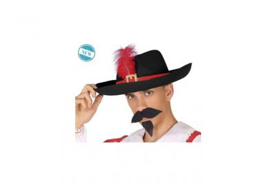 ANGEL TOMAS, SA ATOSA - Chapeau Mousquetaire Noir et Rouge