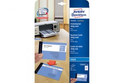 AVERY ZWECKFORM  Cartes De Visite Quick & Clean, Mat, 260g/M2