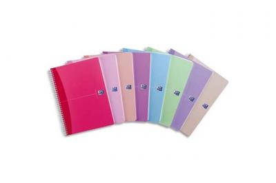 OXFORD Cahier  Beauty - reliure spirales - A4 - 90g - 180 pages - petits carreaux - couvertures carte pellicul&eacute;e assorties