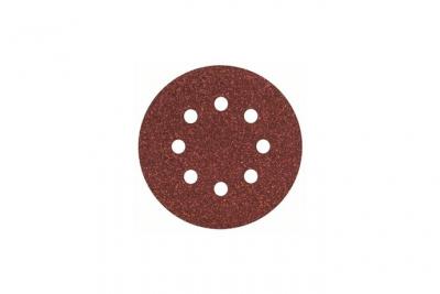 BOSCH Feuille abrasive &Oslash; 125 mm G60, WP, 8 trous, velcro - 5 pi&egrave;ces