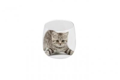 PARIS PRIX Bougie Anti-Odeurs ""Chat"" 8cm Blanc