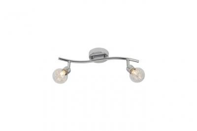 BRILLIANT Plafonnier &agrave; 2 lumi&egrave;res forme ampoule Bulb G9 32W chrome