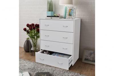 Buffet avec 4 tiroirs 60 x 30,5 x 71 cm blanc