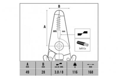C.K  T3894 Pince &agrave; d&eacute;nuder de pr&eacute;cision pour c&acirc;bles &oslash; 0.4 - 1.3 mm