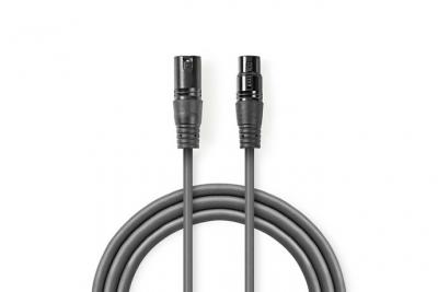 NEDIS  C&acirc;ble audio XLR Compens&eacute; XLR 3 broches m&acirc;le 0,5 m Gris