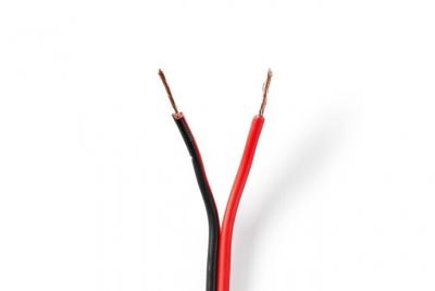 NEDIS C&acirc;ble de haut-parleur 2x 0,75 mm2 100 m gaine noir/rouge