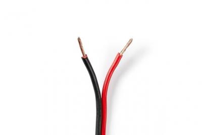 NEDIS C&acirc;ble de haut-parleur 2x 1,50 mm2 100 m gaine noir/rouge