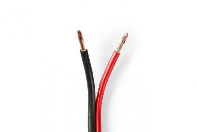 NEDIS C&acirc;ble de haut-parleur 2x 2,50 mm2 100 m gaine noir/rouge
