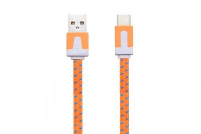  C&acirc;ble Noodle Type C Pour Nintendo Switch Chargeur Usb 1,5m Connecteur Tr&eacute;ss&eacute; - Orange