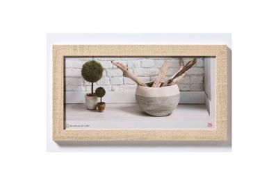 WALTHER DESIGN  HO240W Home, cadre en bois, blanc cr&egrave;me, 20 x 40 cm