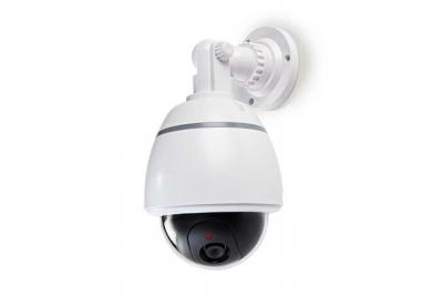 GENERIQUE CONECTICPLUS Cam&eacute;ra factice de surveillance d&ocirc;me motoris&eacute;e - ip44 blanche 
