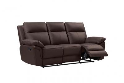 VENTE UNIQUE Canap&eacute; 3 places relax en cuir de buffle PAKITA - Marron 