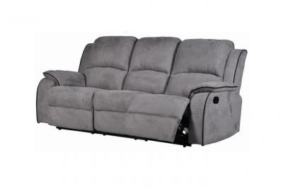 VENTE UNIQUE Canap&eacute; 3 places relax en microfibre HERNANI - Gris - Gris