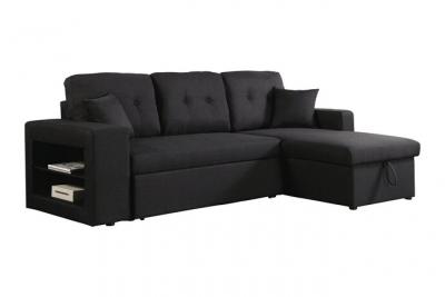 HABITAT ET JARDIN Canap&eacute; d'angle convertible/r&eacute;versible 'Axel' - 3 places - Noir