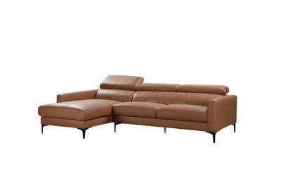 VENTE UNIQUE Canap&eacute; d'angle en cuir de buffle FLORENCE - Camel - Angle gauche 