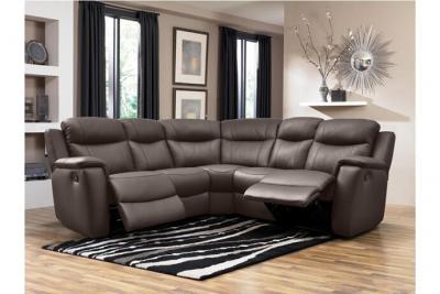 VENTE UNIQUE Vente-unique Canap&eacute; d'angle relax cuir EVASION - Marron