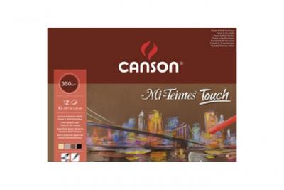 CANSON Bloc De 12 Feuilles Mi-Teintes Touch A3 335gr - 6 Couleurs Assorties