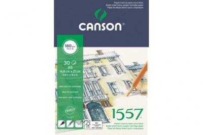 CANSON   bloc papier dessin ""1557"", a5, 180 g/m2, 30 feuilles noir