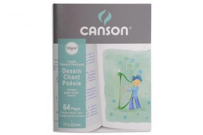CNSO Canson canson cahier po&eacute;sie et chant, 120 g/m2, 170 x 220 mm noir