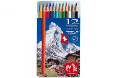 CARAN D ACHE Bo&icirc;te m&eacute;tal de 12 crayons Caran d'Ache Prismalo aquarellable