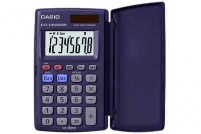 CASIO HS-8VER - Calculatrice de poche - 8 chiffres - panneau solaire, pile 