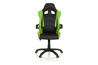 HJH OFFICE Chaise Gaming / Chaise de bureau GAME PRO I simili cuir noir/vert