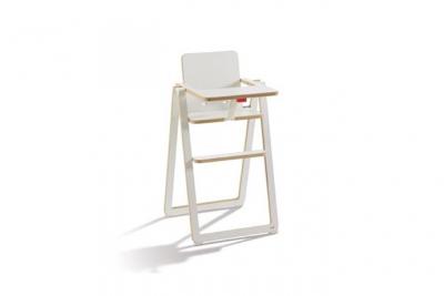 SUPAFLAT  chaise haute en bois - ultra compacte - blanche