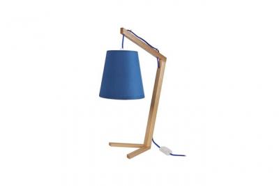 TOSEL CHICKEN FOOT Lampe a poser Bois hetre - 28x28x51cm - Bois/Bleu/Bleu