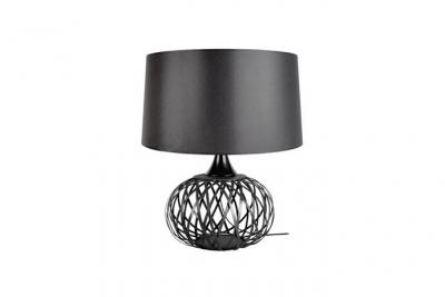 TOSEL CITROUILLE - Lampe de salon globe m&eacute;tal noir