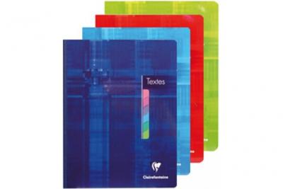 CLAIREFONTAINE Cahier de textes brochure de 144 pages Sey&egrave;s 17 x 22 cm Bleu