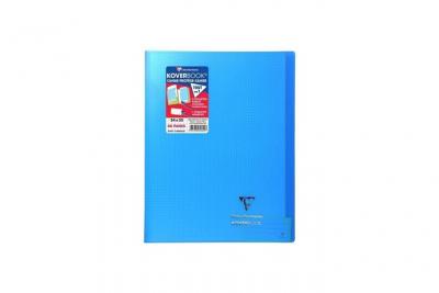 CLAIREFONTAINE  Koverbook Cahier Piqure 48 Pages Avec Rabats - 240 X 320 Mm - 5 X 5 Papier Pefc 90 G - Bleu