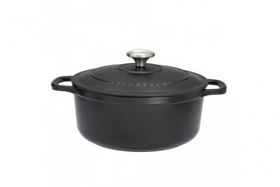 CHASSEUR  11847101 Mini-cocotte, Fonte &eacute;maill&eacute;e, Noir Mat, 10 cm
