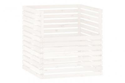 VIDAXL Composteur blanc 100 x 100 x 102 cm en bois massif de pin