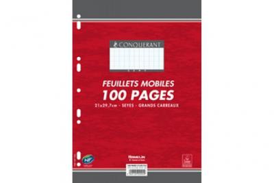 CONQU&Eacute;RANT 92068 Feuillet Mobile Sep T A4 210x297mm 100f 90g S&eacute;y&egrave;s Perfor&eacute; Vert