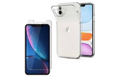 PHONILLICO Coque pour Apple iPhone 11 + Verre Trempe - Protection Silicone Souple Ultra Mince Film Vitre Protection Ecran [] 