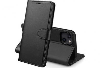 PHONILLICO Coque pour iPhone 13 (6,1) - Portefeuille Noir Rabat Clapet Aimant&eacute; Rangement Cartes