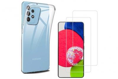 PHONILLICO Coque pour Samsung Galaxy A53 5G et 2 Verres Tremp&eacute; Film Protection Ecran