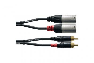 CORDIAL  - C&acirc;ble audio - RCA x 2 m&acirc;le pour XLR3 m&acirc;le - 1.5 m - noir